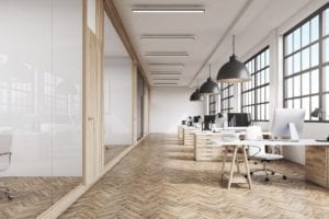 IOBAC magnetic flooring with Tier Global timber - office workplace flooring