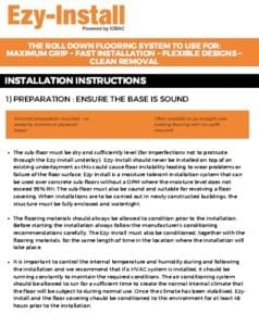 IOBAC Magnetic Flooring - Ezy-Install Installation guidelines