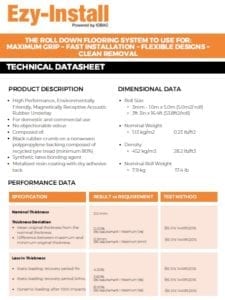 IOBAC Magnetic Flooring - EzyInstall Underlay Technical Specification Sheet