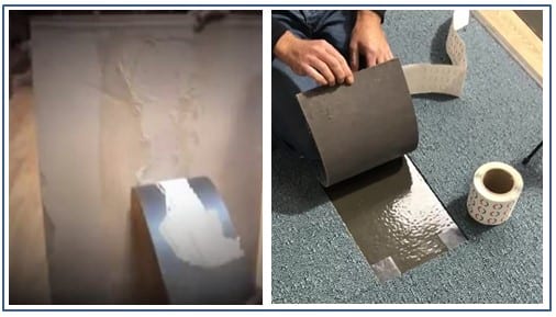 Contamination of flooring tile installed using adhesives vs clean tile using IOBAC installation technology 