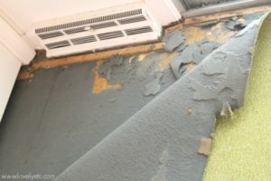 Adhesive contamination on carpet