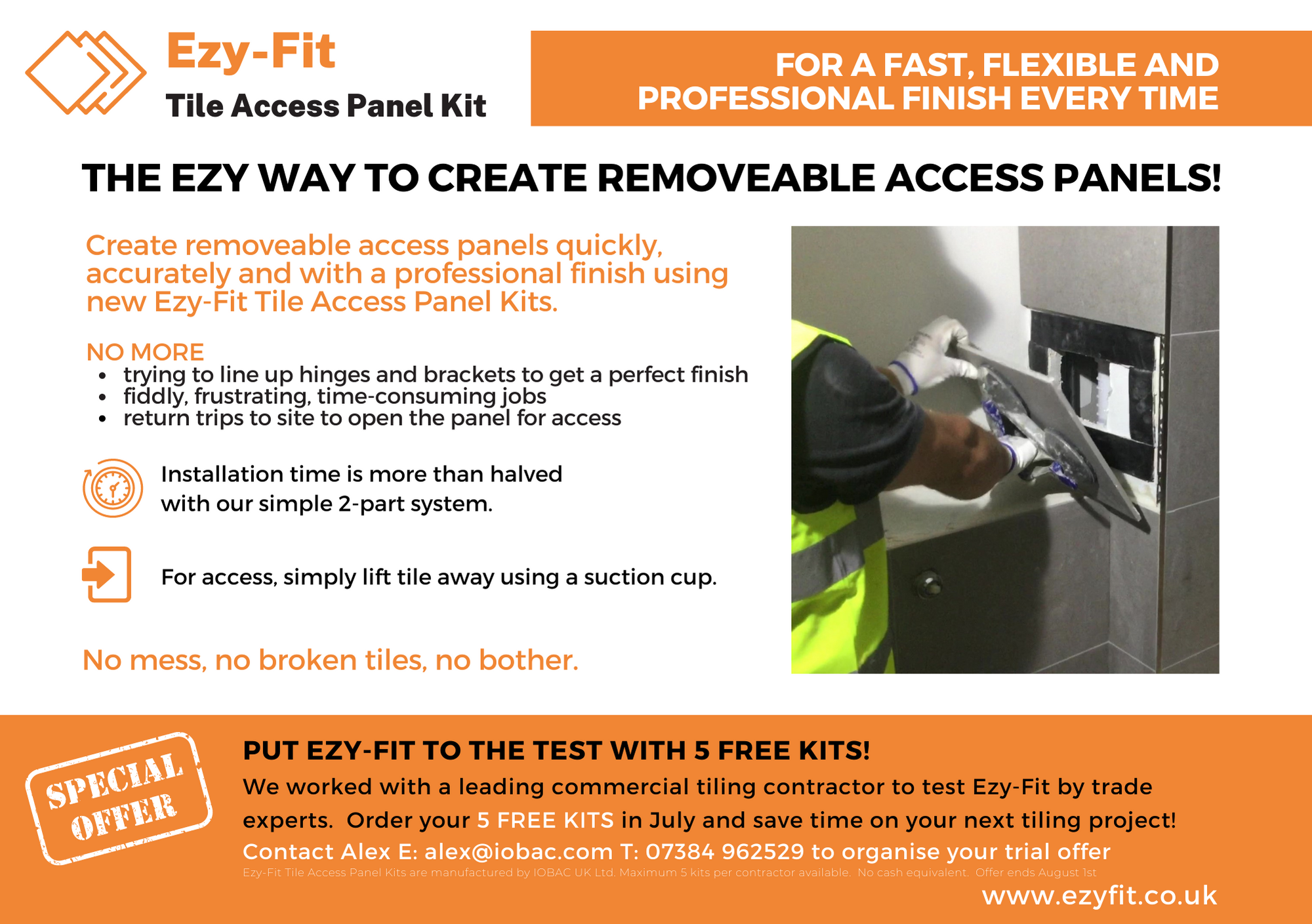 IN THE NEWS: Create invisible tile access panels the Ezy way - IOBAC