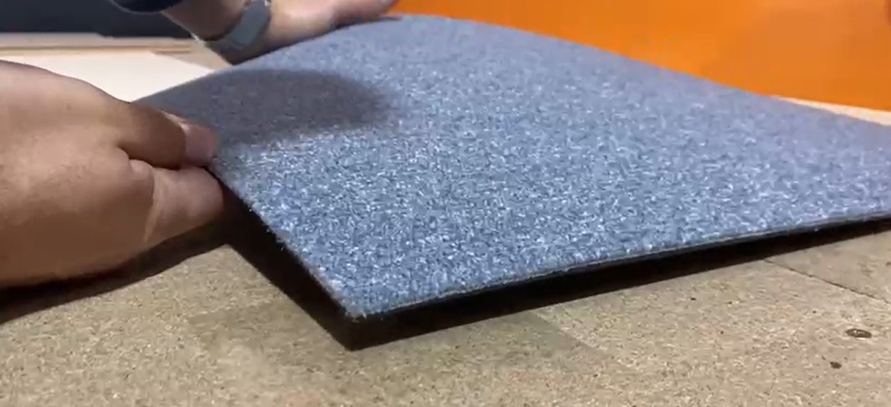 Carpet tile with Tab-It